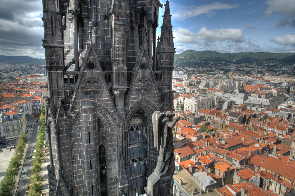 Clermont-Ferrand Cathedral, France jigsaw puzzle in Street View puzzles on TheJigsawPuzzles.com