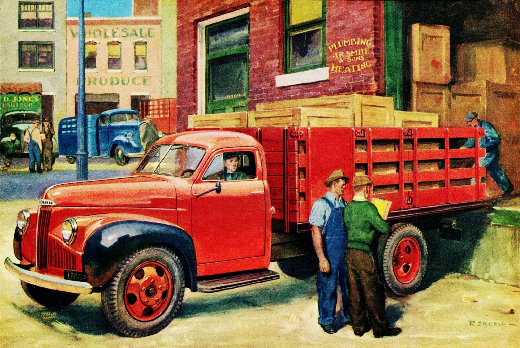 1946 Studebaker 1-1/2 Ton Stake Truck jigsaw puzzle in Puzzle of the Day puzzles on TheJigsawPuzzles.com