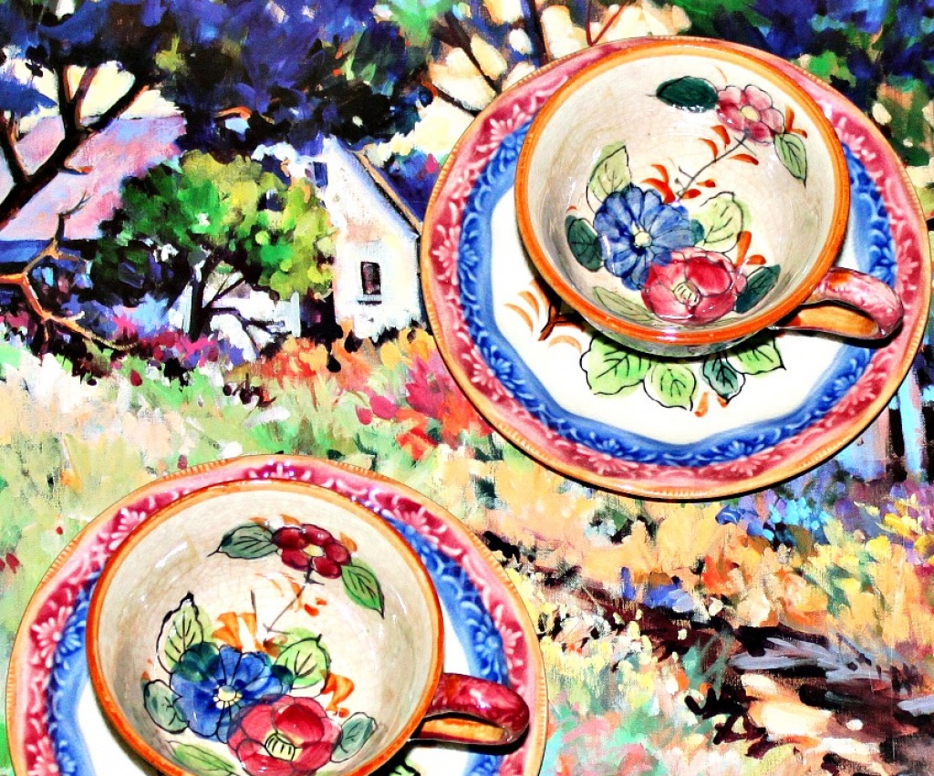 Vintage Tea Cups jigsaw puzzle in Macro puzzles on TheJigsawPuzzles.com