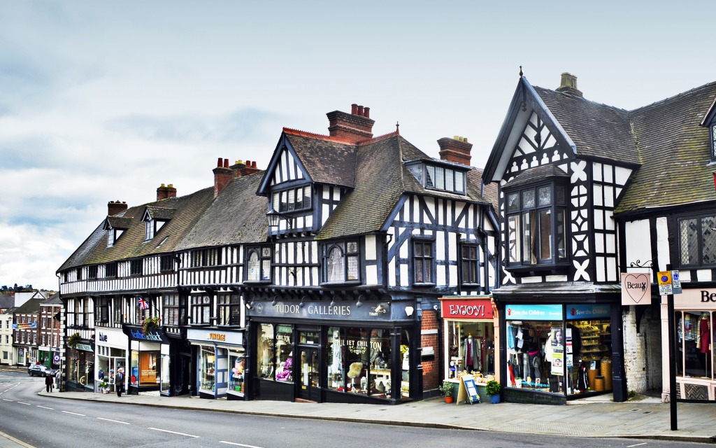 Wyle Cop, Shrewsbury, England jigsaw puzzle in Street View puzzles on TheJigsawPuzzles.com