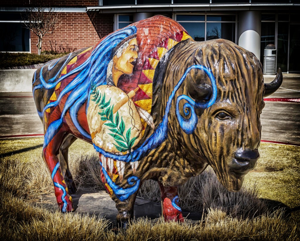 Oklahoma Sculpture of a Bison jigsaw puzzle in Puzzle of the Day puzzles on TheJigsawPuzzles.com