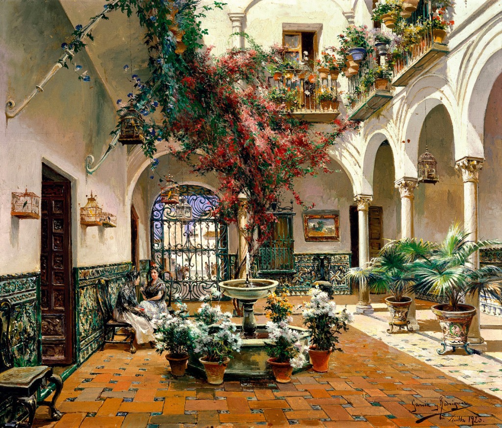 Inside Courtyard, Seville jigsaw puzzle in Piece of Art puzzles on TheJigsawPuzzles.com
