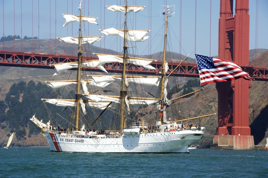 Eagle Passes Under Golden Gate Bridge jigsaw puzzle in Bridges puzzles on TheJigsawPuzzles.com