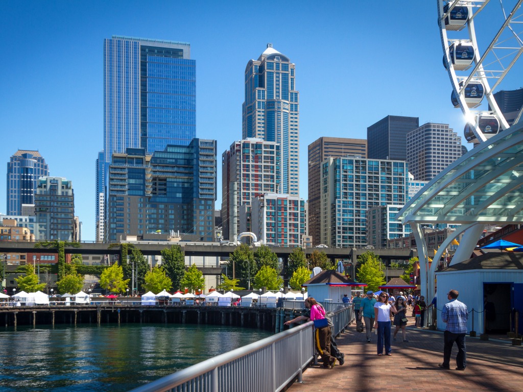 Rainy Seattle jigsaw puzzle in Street View puzzles on TheJigsawPuzzles.com