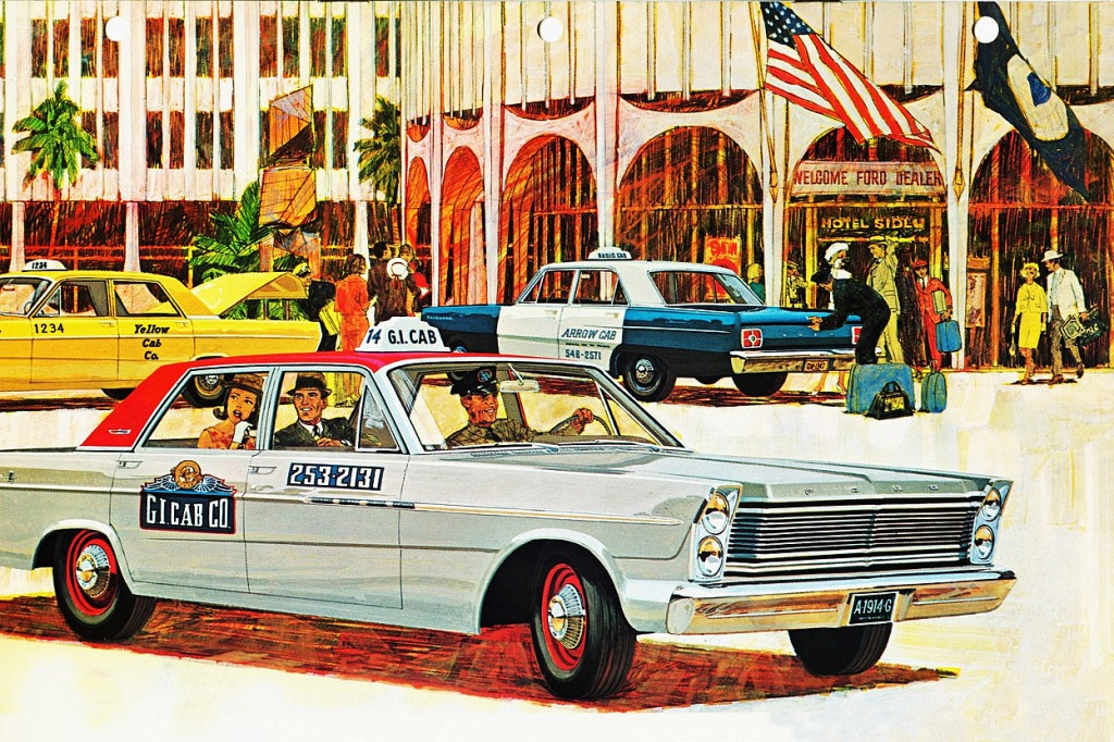 1965 Ford Taxicabs jigsaw puzzle in Puzzle of the Day puzzles on TheJigsawPuzzles.com