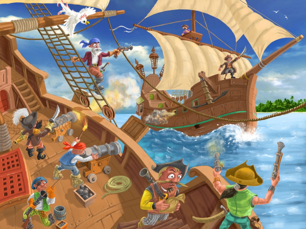 Pirates jigsaw puzzle in Kids Puzzles puzzles on TheJigsawPuzzles.com