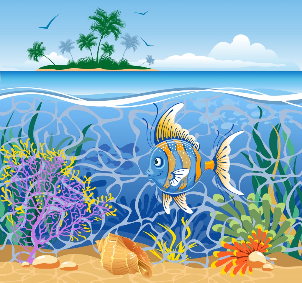 Tropical Island jigsaw puzzle in Under the Sea puzzles on TheJigsawPuzzles.com