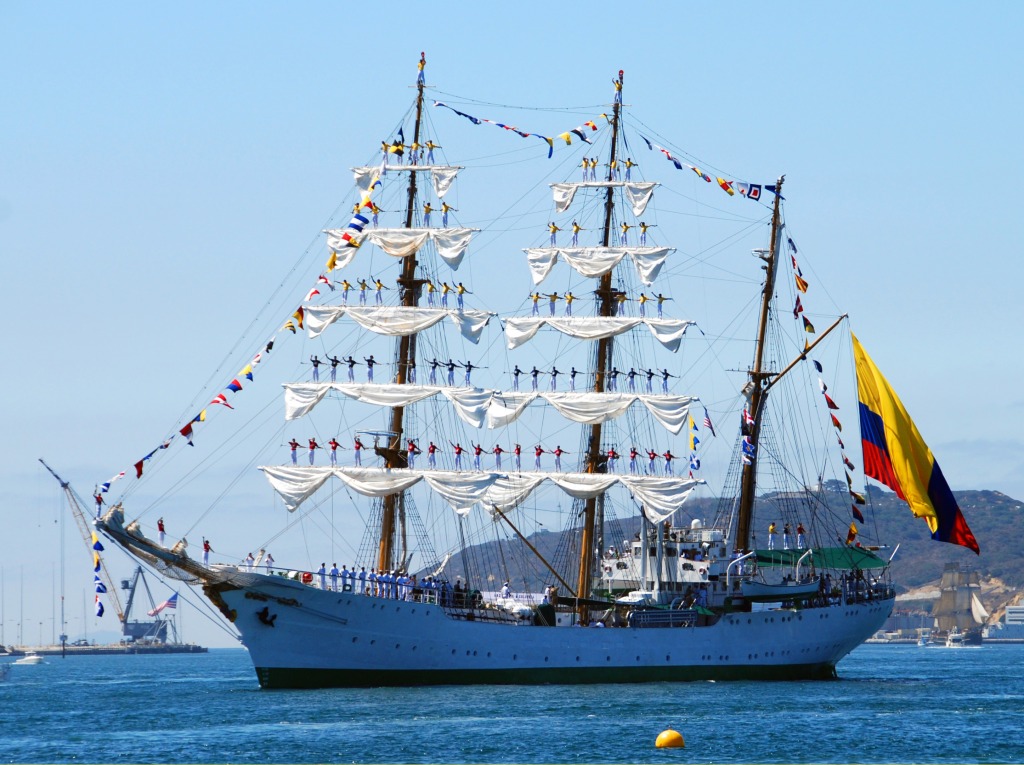 The Gloria, Colombian Tall Ship jigsaw puzzle in Puzzle of the Day puzzles on TheJigsawPuzzles.com