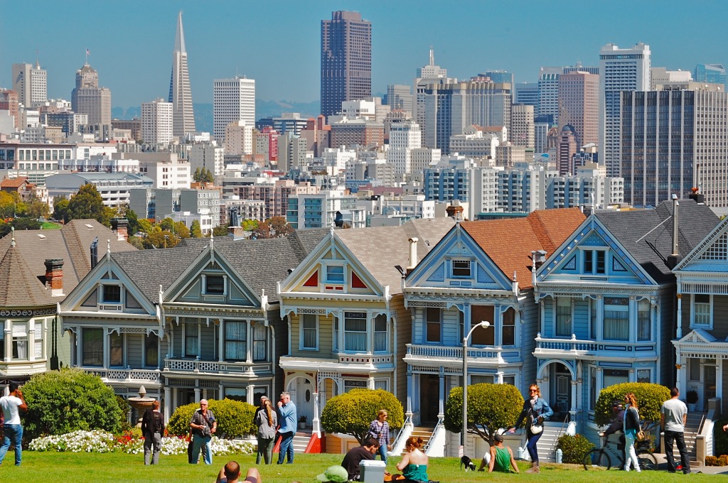 Alamo Square View of San Francisco jigsaw puzzle in Puzzle of the Day puzzles on TheJigsawPuzzles.com