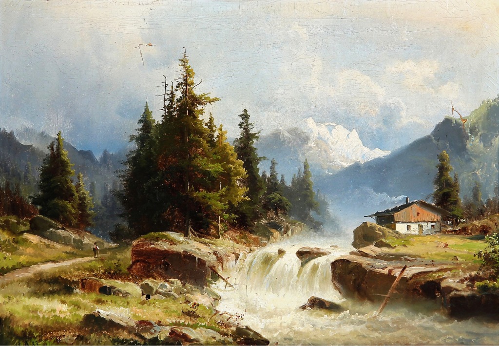 Landscape from the Alps jigsaw puzzle in Waterfalls puzzles on TheJigsawPuzzles.com
