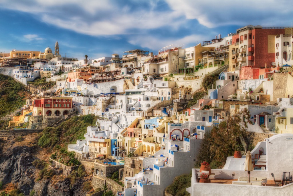 Fira, Santorini, Greece jigsaw puzzle in Street View puzzles on TheJigsawPuzzles.com