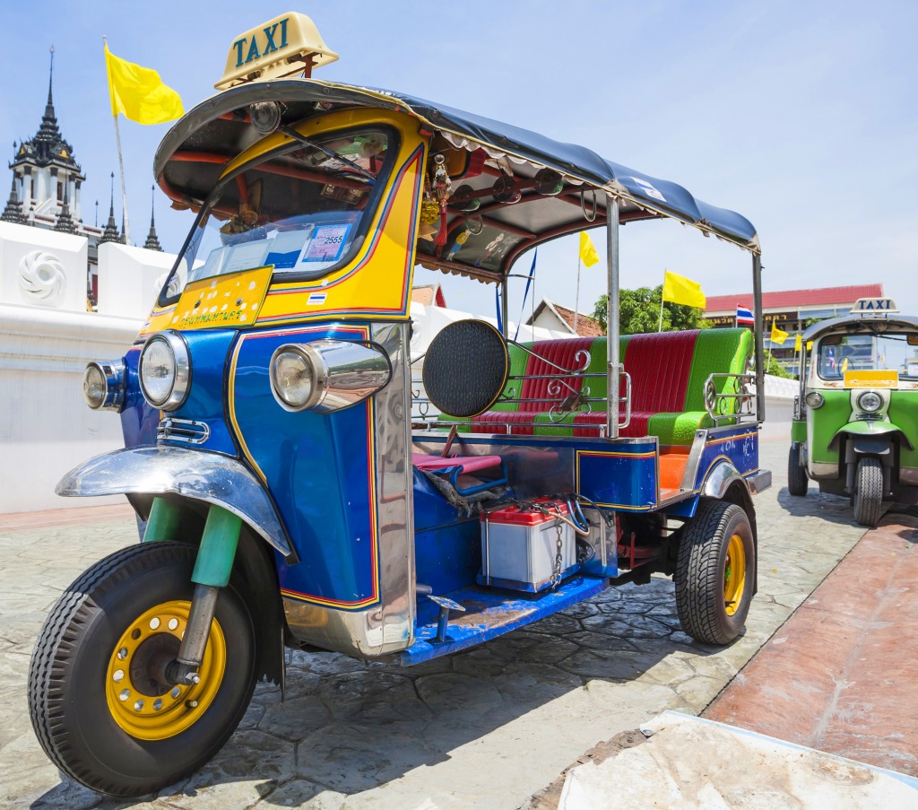 Tuk-Tuk Taxi in Bangkok, Thailand jigsaw puzzle in Cars & Bikes puzzles on TheJigsawPuzzles.com