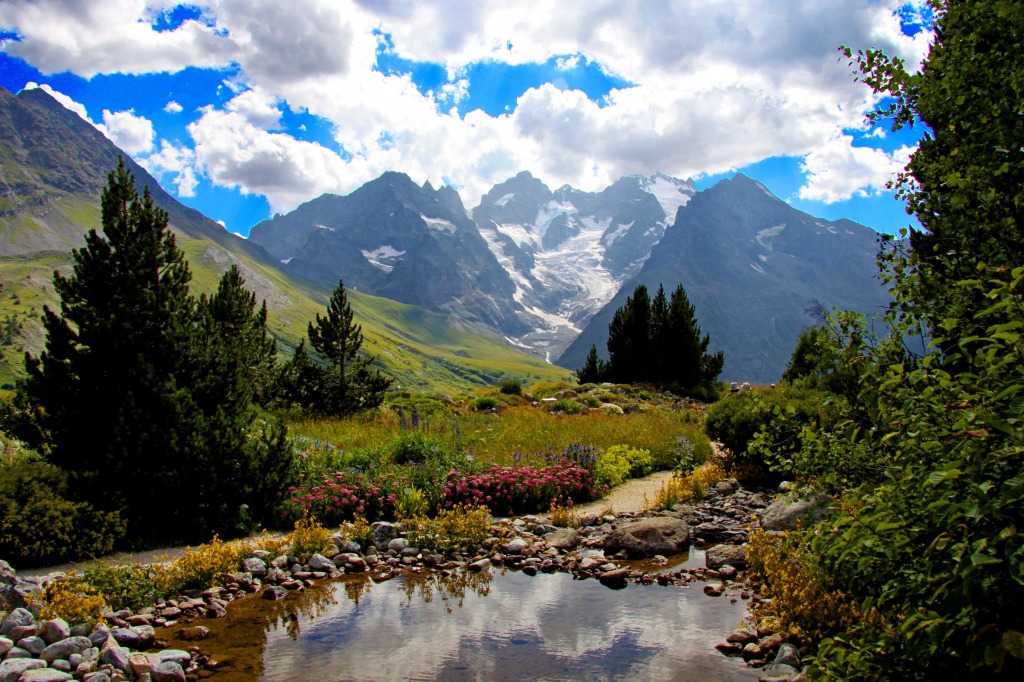 Col du Lautaret, French Alps jigsaw puzzle in Puzzle of the Day puzzles on TheJigsawPuzzles.com