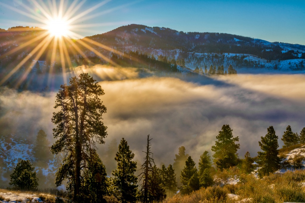 Sunrise near Bogus Basin, Idaho jigsaw puzzle in Great Sightings puzzles on TheJigsawPuzzles.com