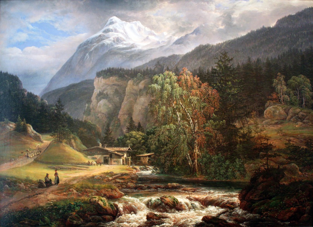 Alpine Landscape jigsaw puzzle in Waterfalls puzzles on TheJigsawPuzzles.com