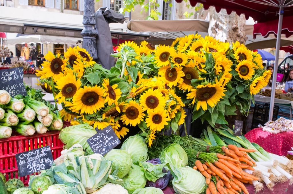 Sunflowers on the Farmers Market jigsaw puzzle in Fruits & Veggies puzzles on TheJigsawPuzzles.com