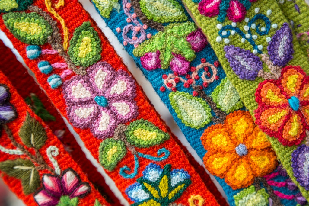 Peruvian Embroided Flowers jigsaw puzzle in Handmade puzzles on TheJigsawPuzzles.com