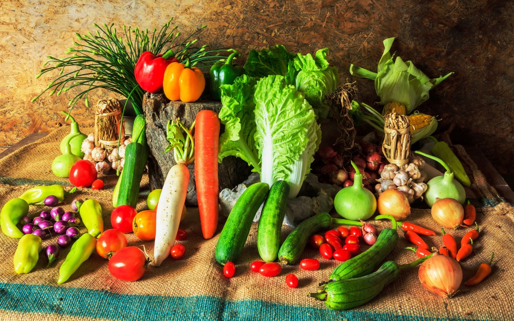 Vegetables Still Life jigsaw puzzle in Fruits & Veggies puzzles on TheJigsawPuzzles.com