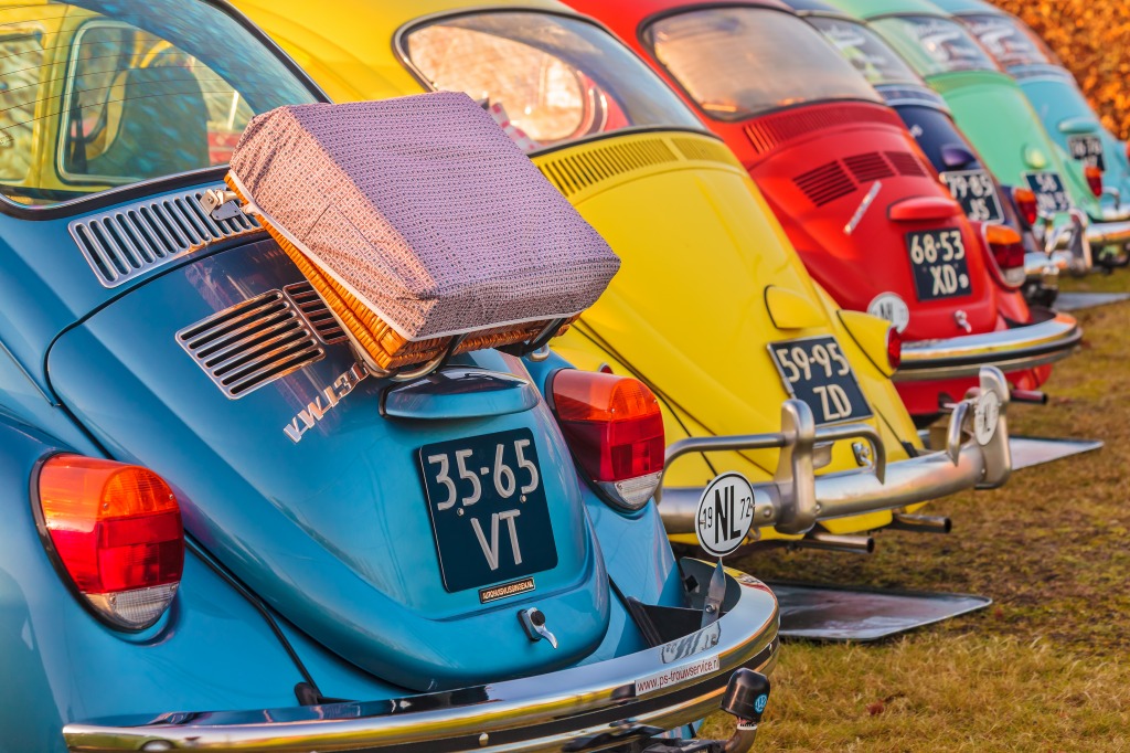 Vintage Volkswagen Beetles jigsaw puzzle in Cars & Bikes puzzles on TheJigsawPuzzles.com