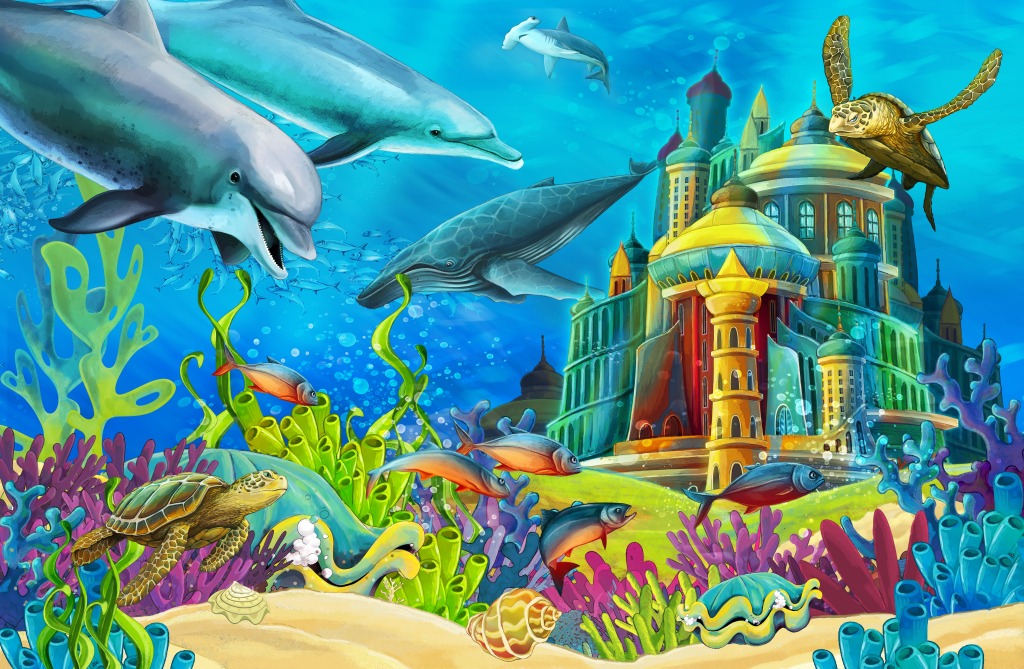 The Underwater Castle jigsaw puzzle in Under the Sea puzzles on TheJigsawPuzzles.com