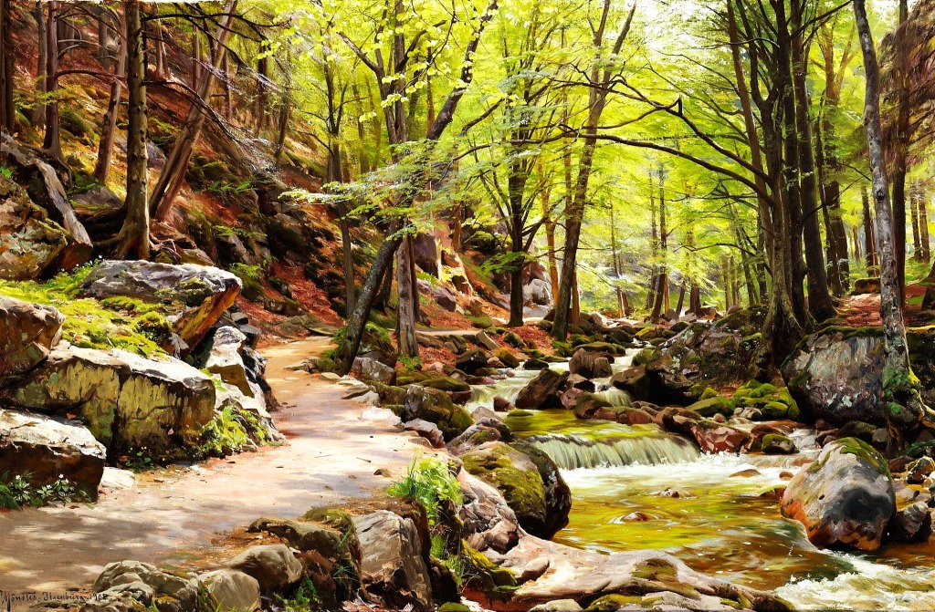 A Forest Near Ilsenburg In the Harz jigsaw puzzle in Waterfalls puzzles on TheJigsawPuzzles.com