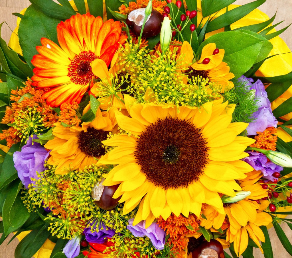 Colorful Flower Bouquet jigsaw puzzle in Flowers puzzles on TheJigsawPuzzles.com