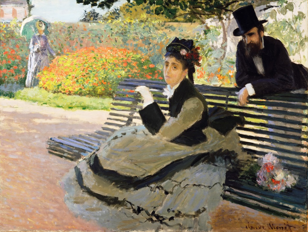 Camille Monet in the Garden at Argenteuil jigsaw puzzle in Puzzle of the Day puzzles on TheJigsawPuzzles.com