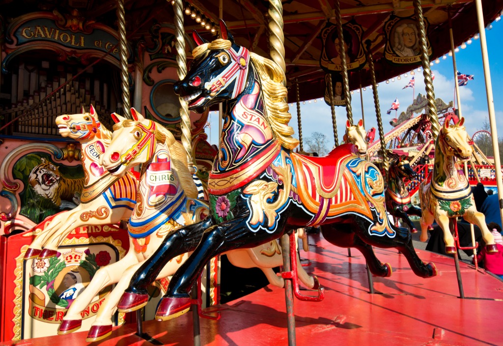 Carousel Horses jigsaw puzzle in Animals puzzles on TheJigsawPuzzles.com