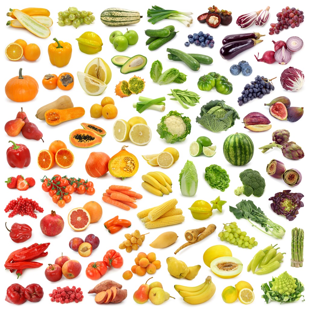 Rainbow Collection of Fruits and Vegetables jigsaw puzzle in Fruits & Veggies puzzles on TheJigsawPuzzles.com
