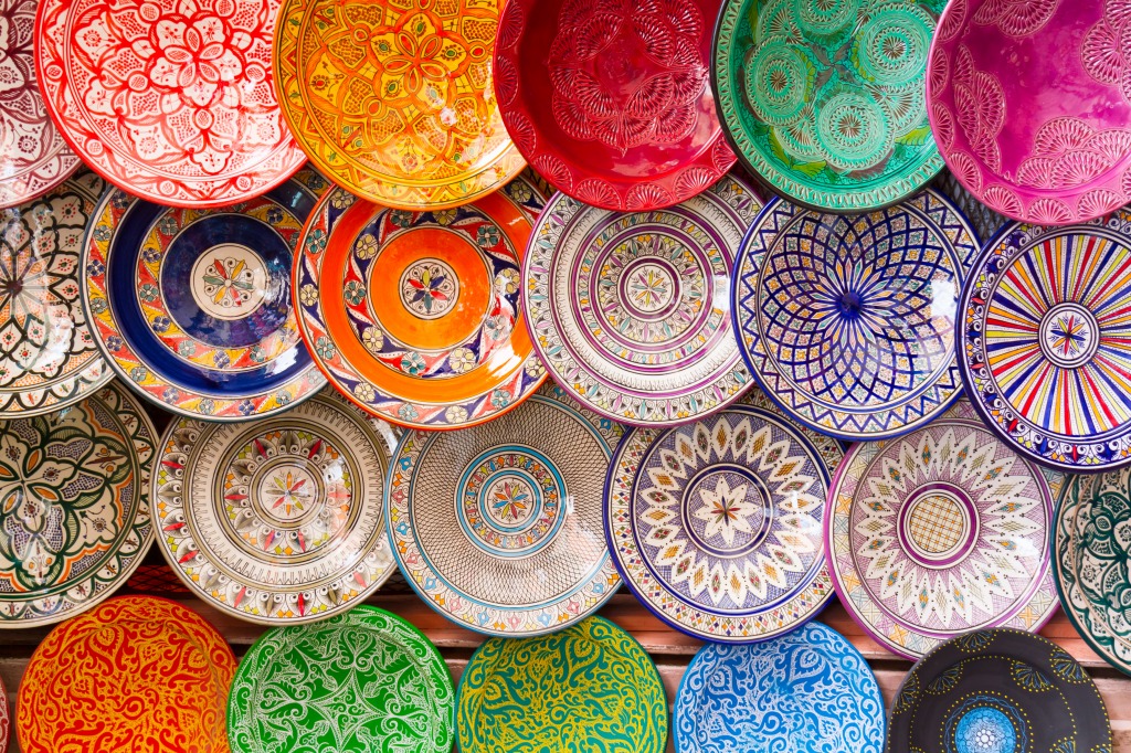 Traditional Handcrafted Plates, Morocco jigsaw puzzle in Handmade puzzles on TheJigsawPuzzles.com