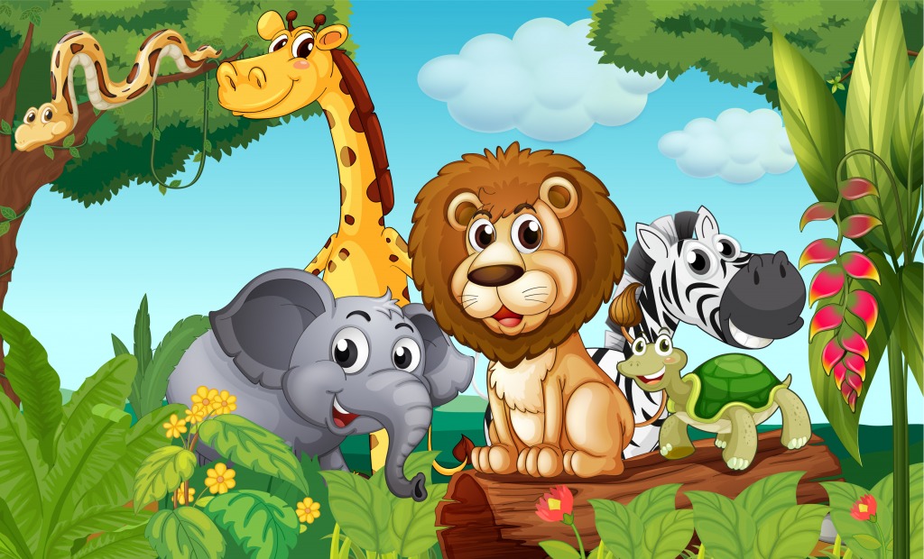 Happy Animals jigsaw puzzle in Animals puzzles on TheJigsawPuzzles.com