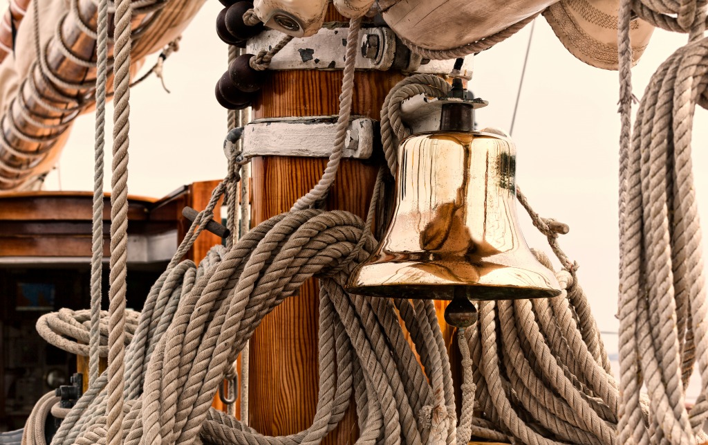 Bell on a Vintage Sailboat jigsaw puzzle in Macro puzzles on TheJigsawPuzzles.com