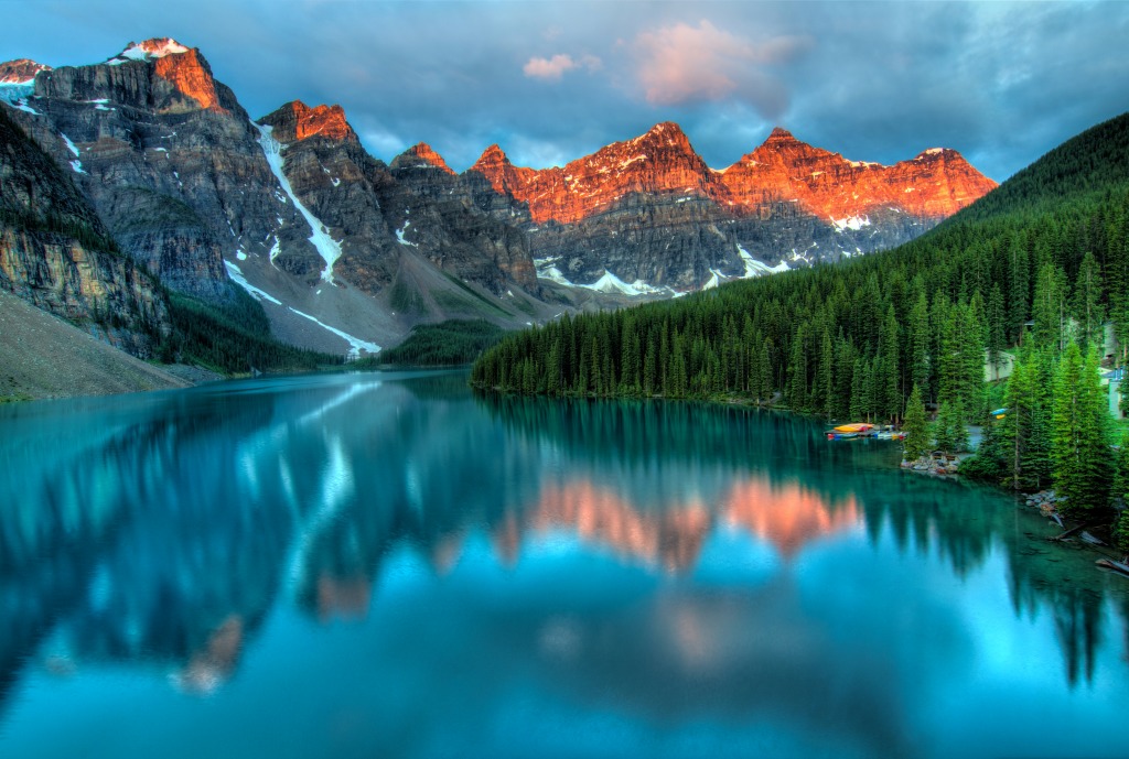 Moraine Lake Sunrise jigsaw puzzle in Great Sightings puzzles on TheJigsawPuzzles.com