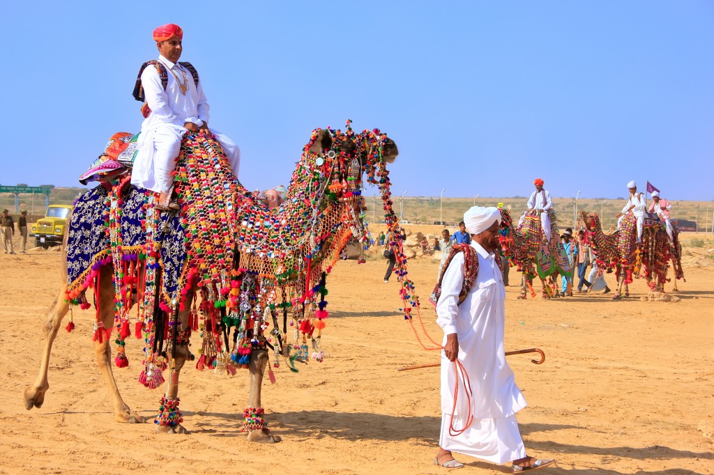 Camel Riding in Jaisalmer, India jigsaw puzzle in People puzzles on TheJigsawPuzzles.com