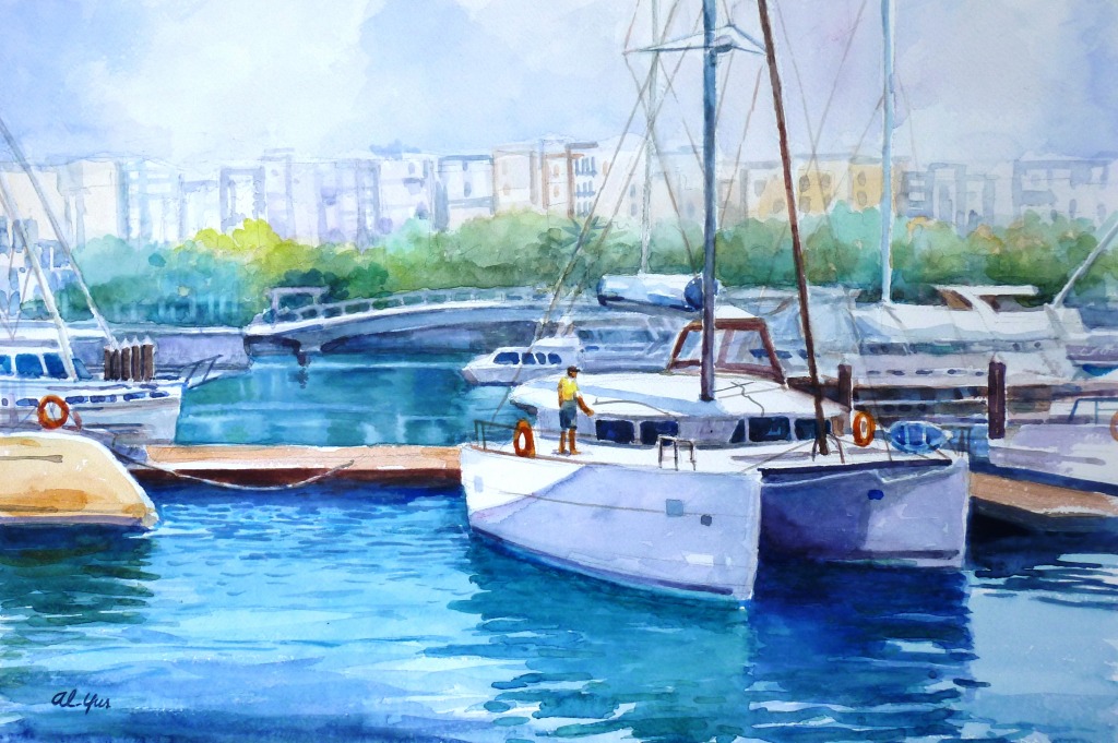 Keppel Bay Marina jigsaw puzzle in Piece of Art puzzles on TheJigsawPuzzles.com