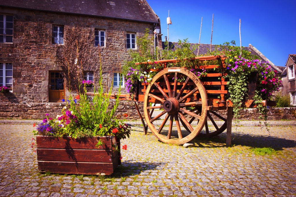 Flower Cart, Brittany, France jigsaw puzzle in Flowers puzzles on TheJigsawPuzzles.com