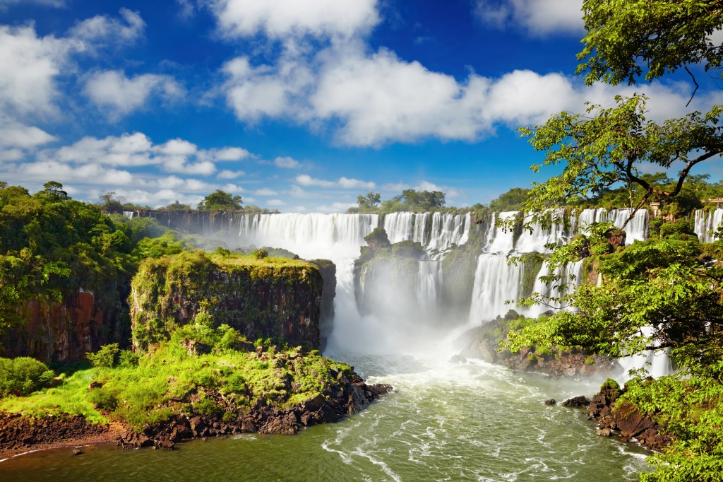 Iguassu Falls from the Argentine Side jigsaw puzzle in Waterfalls puzzles on TheJigsawPuzzles.com