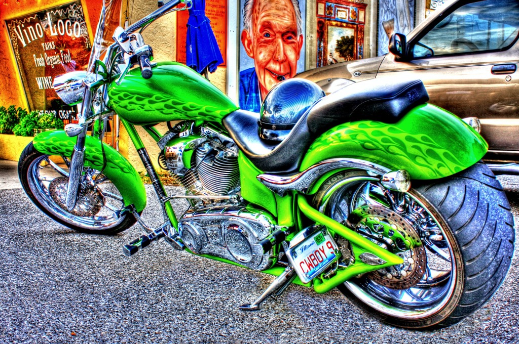 Green Custom Bike jigsaw puzzle in Puzzle of the Day puzzles on TheJigsawPuzzles.com