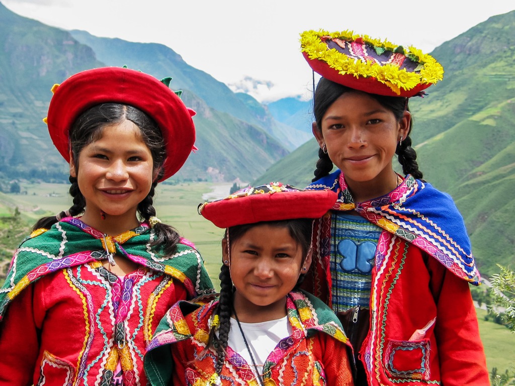 Local Children in Pisac, Peru jigsaw puzzle in People puzzles on TheJigsawPuzzles.com