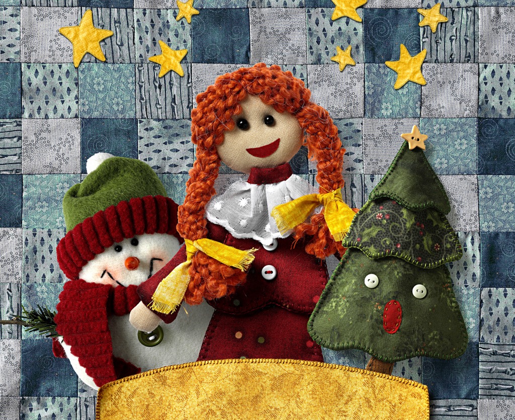 Christmas Patchwork jigsaw puzzle in Christmas & New Year puzzles on TheJigsawPuzzles.com