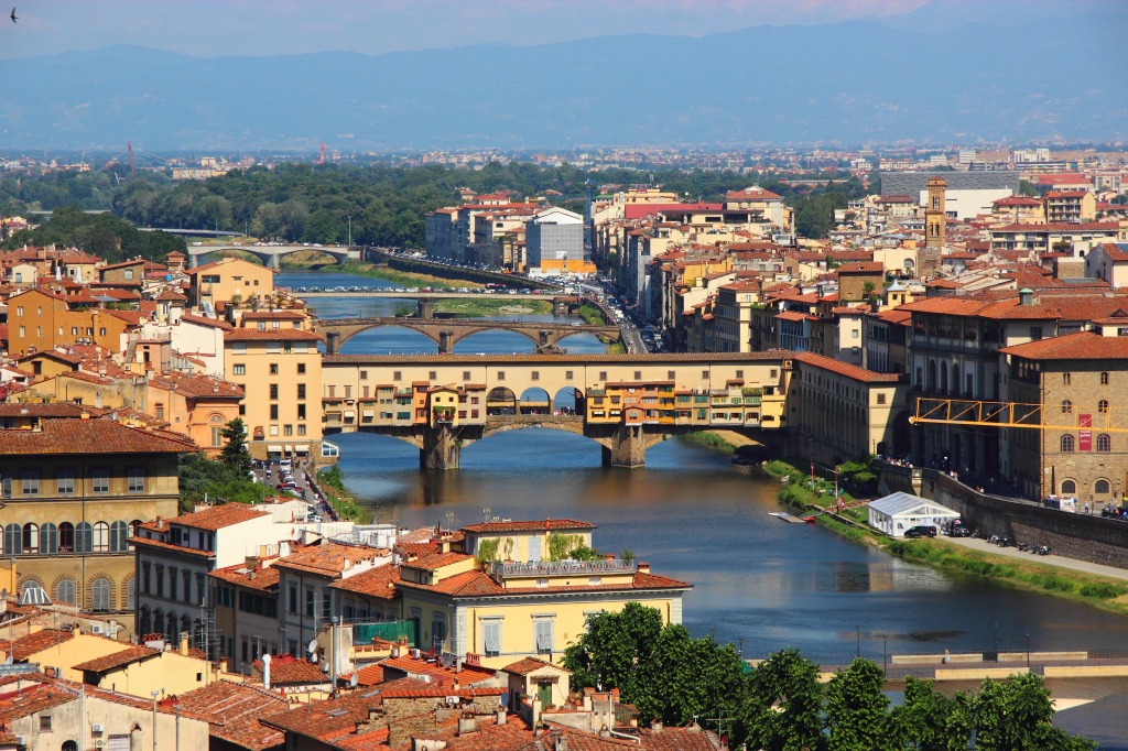 Ponte Vecchio from Michelangelo Plaza jigsaw puzzle in Bridges puzzles on TheJigsawPuzzles.com