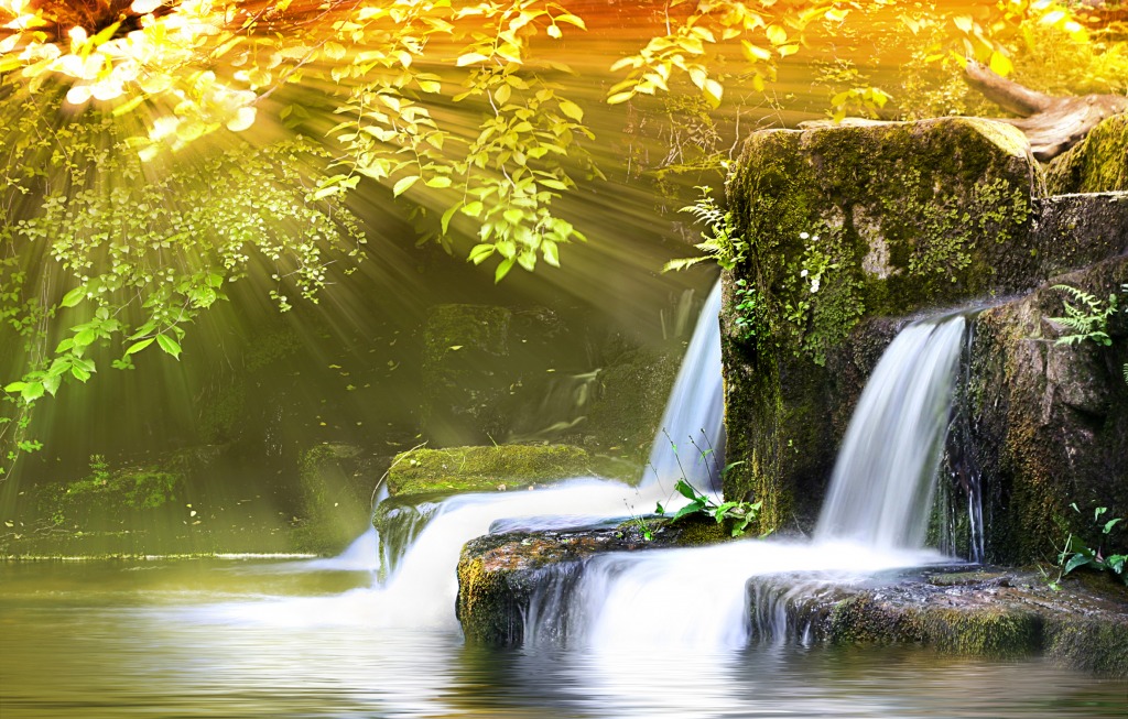 Autumn Falls jigsaw puzzle in Waterfalls puzzles on TheJigsawPuzzles.com