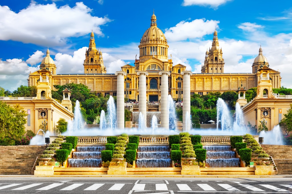 Placa de Espanya, Barcelona, Spain jigsaw puzzle in Puzzle of the Day puzzles on TheJigsawPuzzles.com