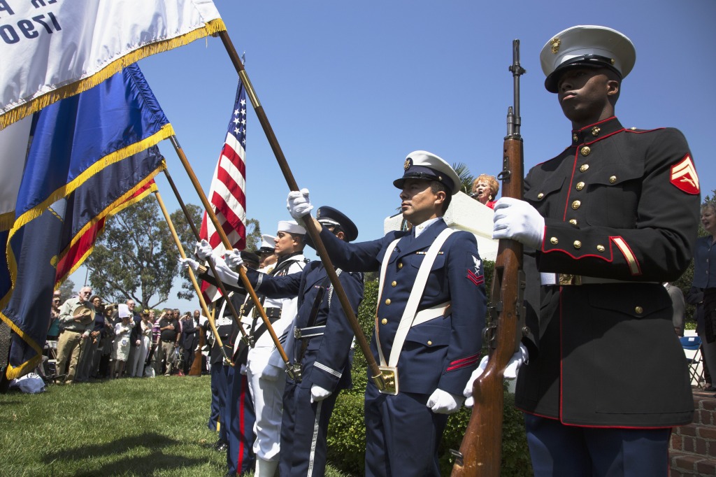 Military Honor Guard at LA National Cemetery jigsaw puzzle in People puzzles on TheJigsawPuzzles.com