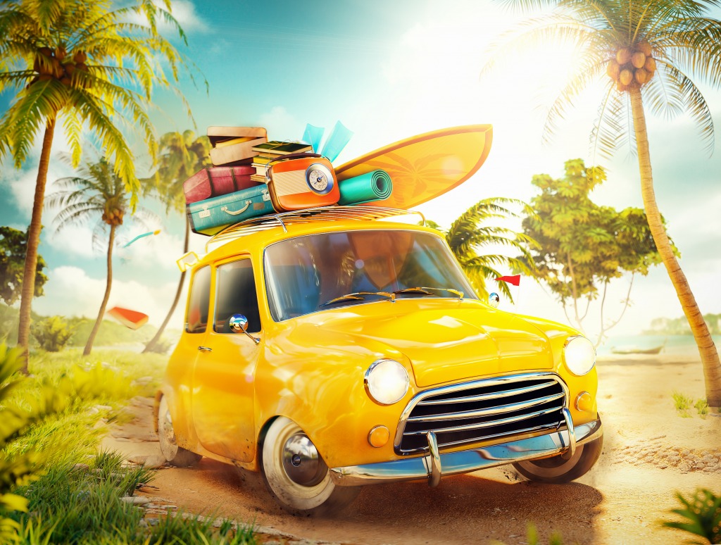Beach Vacation jigsaw puzzle in Cars & Bikes puzzles on TheJigsawPuzzles.com