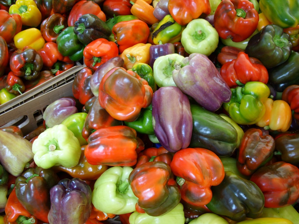 Pepper Party at Chicago Farmer's Market jigsaw puzzle in Fruits & Veggies puzzles on TheJigsawPuzzles.com