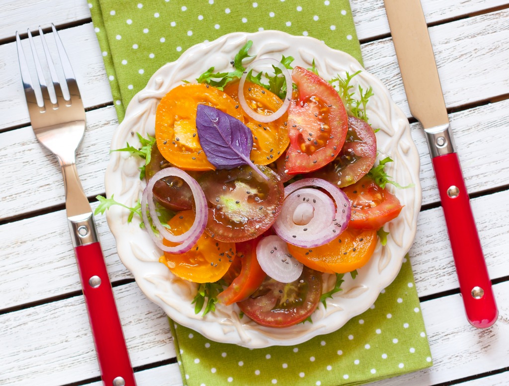 Fresh Tomato Salad jigsaw puzzle in Macro puzzles on TheJigsawPuzzles.com