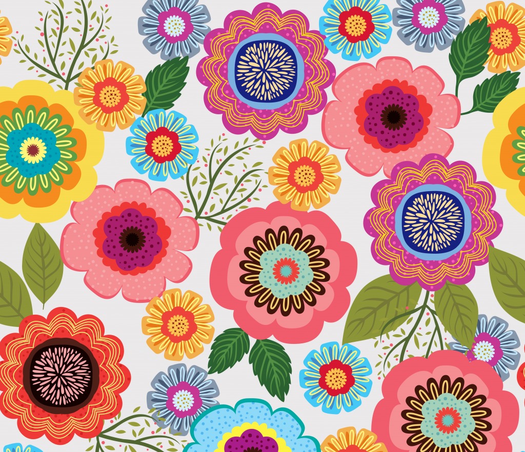 Flower Pattern jigsaw puzzle in Flowers puzzles on TheJigsawPuzzles.com