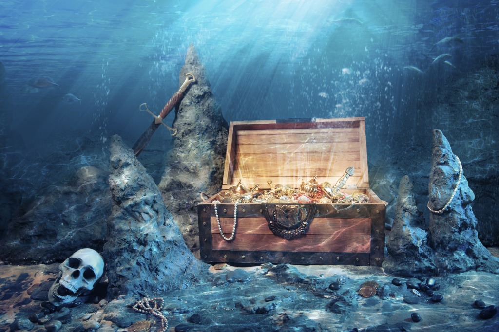 Treasure Chest jigsaw puzzle in Under the Sea puzzles on TheJigsawPuzzles.com