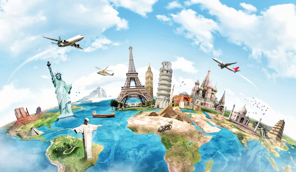 Around the World jigsaw puzzle in Puzzle of the Day puzzles on TheJigsawPuzzles.com